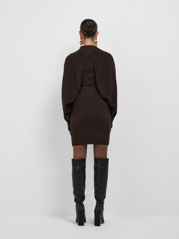 SHEIKE Arina Mini Dress Set Chocolate 1008529 Back Image