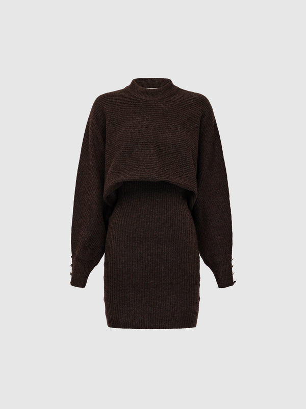 SHEIKE Arina Mini Dress Set Chocolate 1008529 Ghost Image