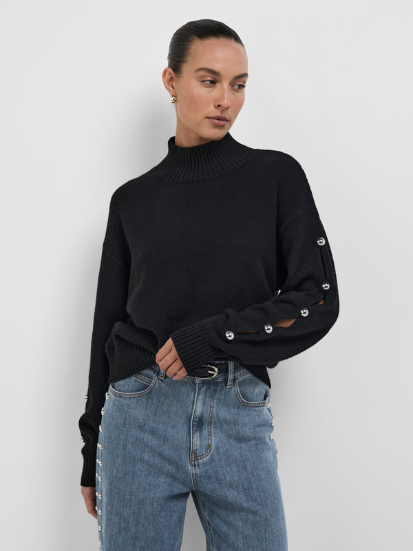 Size8 SHEIKE Eva Knit Jumper Black 1008530 Close Up Image