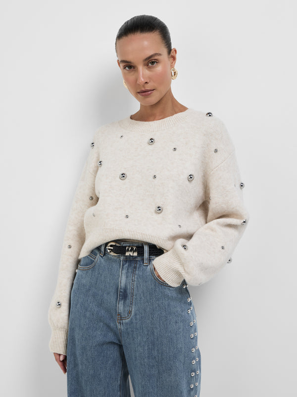 Size8 SHEIKE Hudson Knit Jumper Oatmeal 1008534 Close Up Image