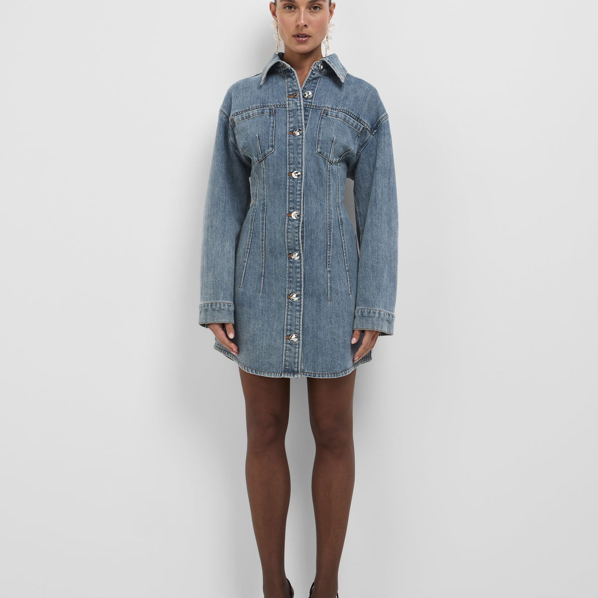 Ruby Shirt Dress Blue | Denim Mini Dress