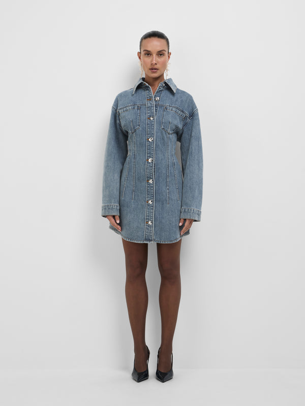 Size8 SHEIKE Ruby Shirt Dress Blue 1008549 Front Image