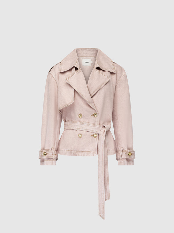 SHEIKE Ava Cropped Trench Pink 1008565 Ghost Image