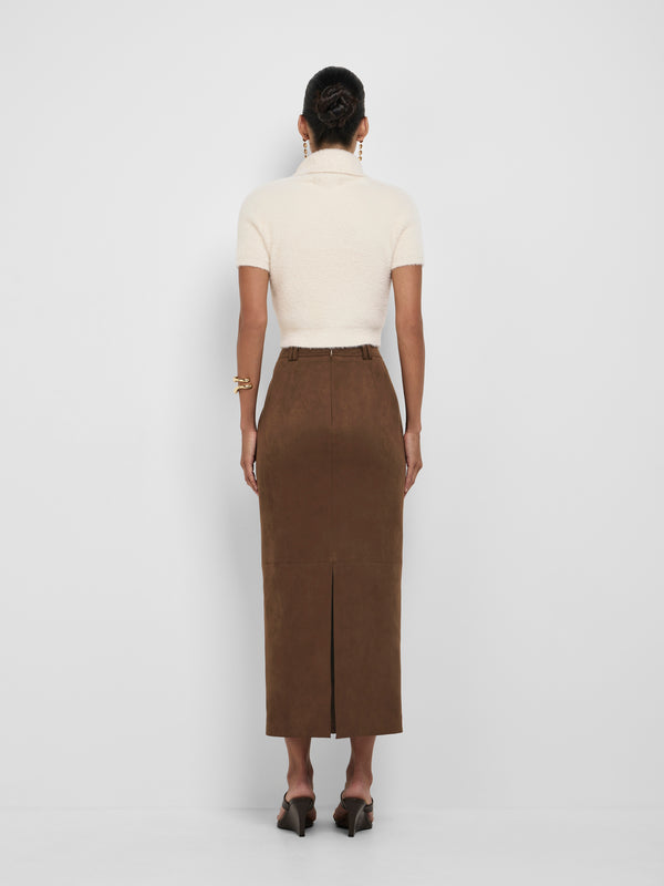 SHEIKE Tiana Midi Skirt Chestnut 1008586 Back Image