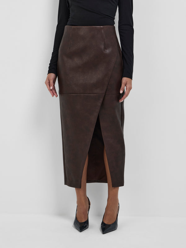 Size8 SHEIKE Jules Midi Skirt Cocoa 1008591 Close Up Image