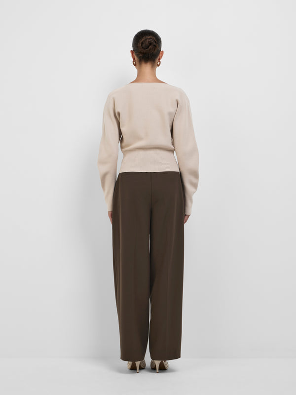 SHEIKE Daphne Knit Top Fawn 1008597 Back Image