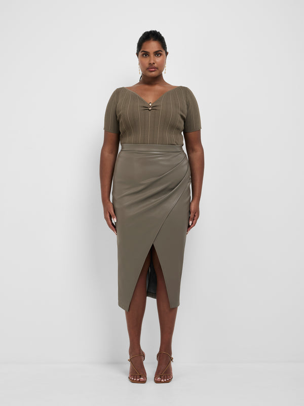 Size16 SHEIKE Gotham Skirt Olive 1008625 Front Image