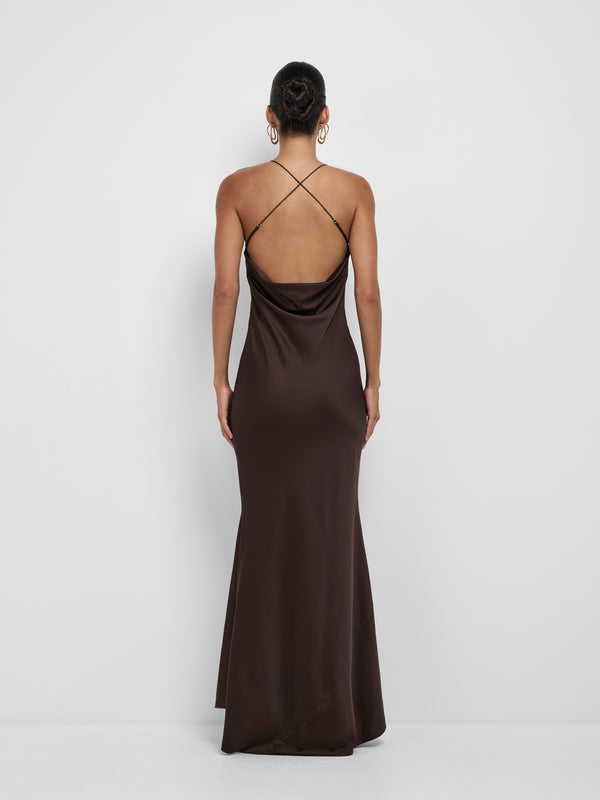 SHEIKE Blair Gown Chocolate 1008637 Back Image
