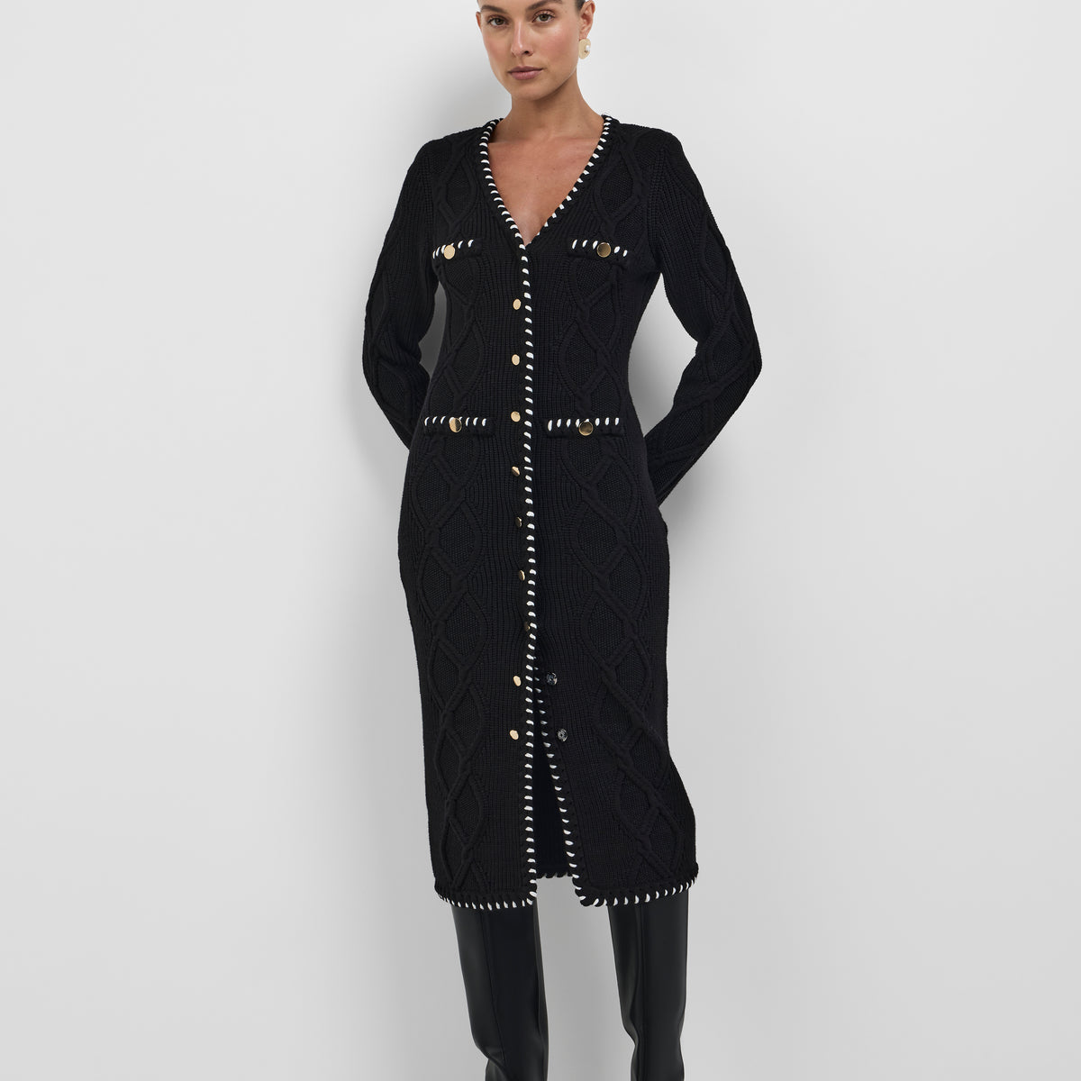 Margot Knit Long Cardigan Black | Longline Cardigan Margot Knit Long Cardigan Black | Longline Cardigan