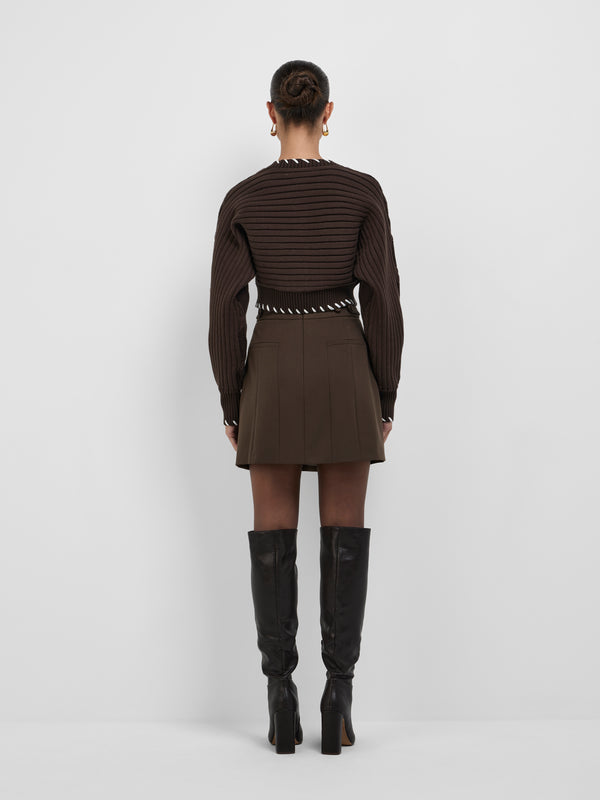 SHEIKE Margot Knit Cardigan Chocolate 1008650 Back Image