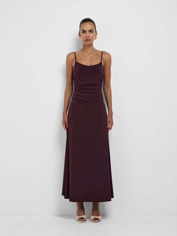 SHEIKE Zemi Maxi Dress Sangria 1008704 Styled Front Image