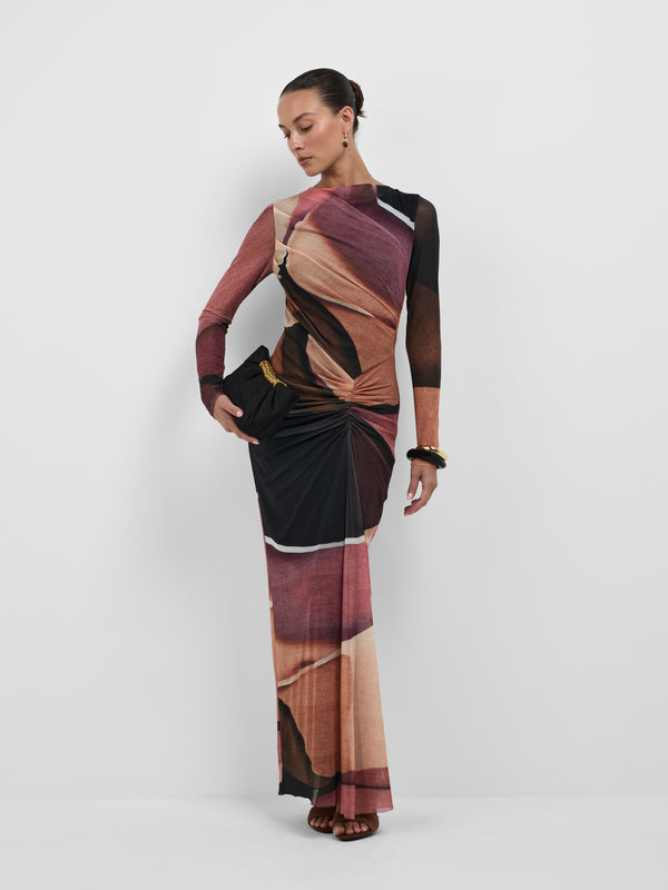 INDIANA MAXI DRESS, front view on size 8 model