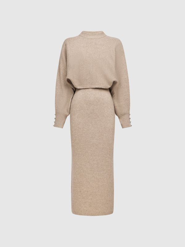 MAYFAIR MIDI KNIT SET, flat lay