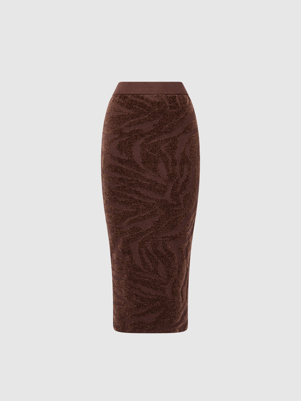 SHEIKE Rita Knit Skirt Chocolate 1008528 Ghost Image