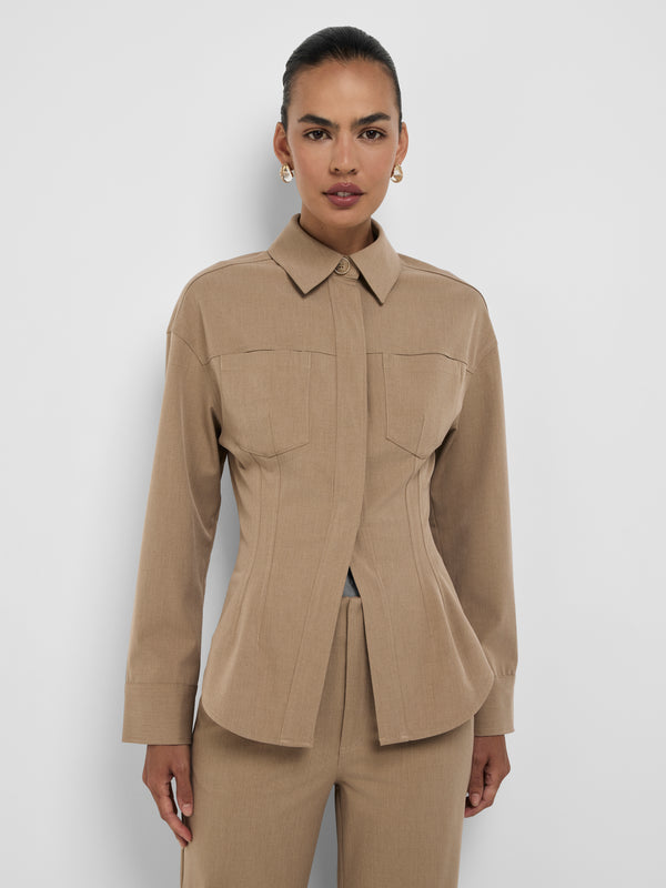 Size8 SHEIKE Xani Shirt Fawn 1008734 Close Up Image