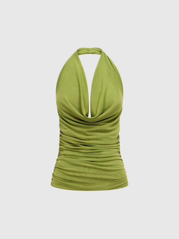RANA HALTER TOP, flat lay