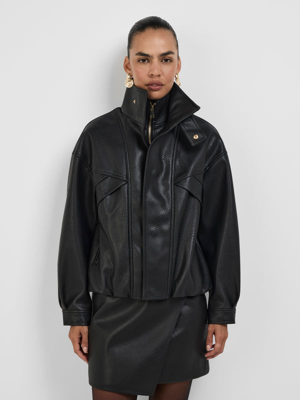 KEELY BOMBER JACKET, close-up detail on size 8 model