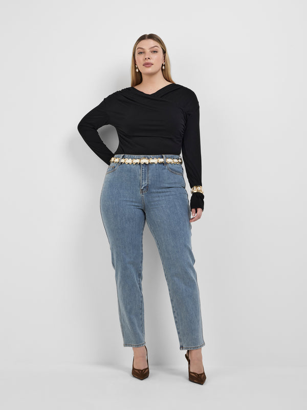 JONI TOP, front view on size 16 model