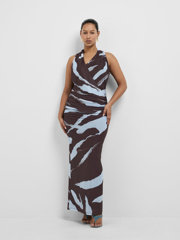 NIA MAXI DRESS, front view on size 12 model