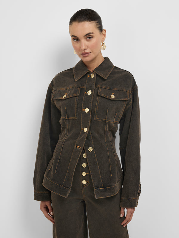 VERA JACKET, close-up detail on size 8 model