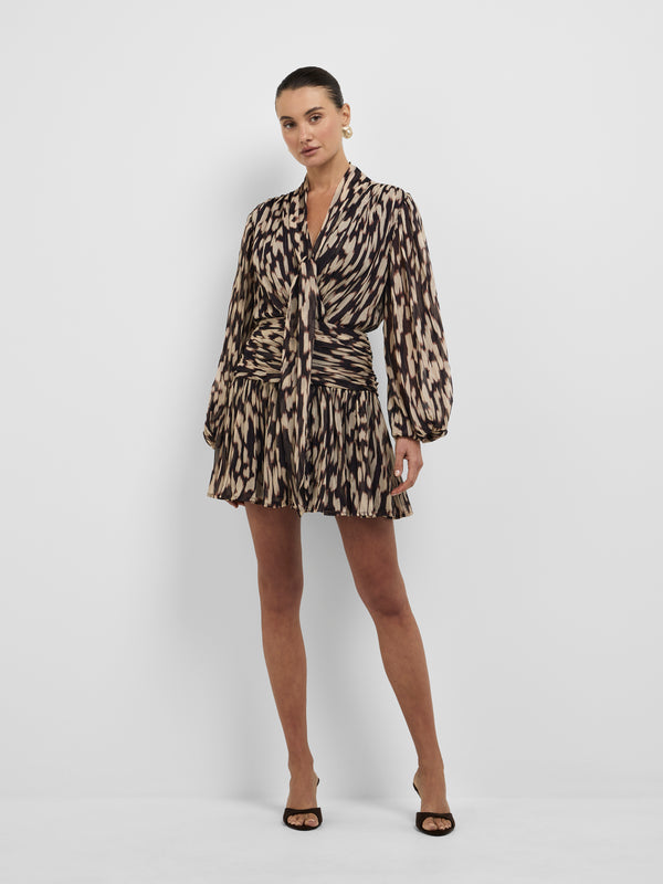 AMARA MINI DRESS, front view on size 8 model