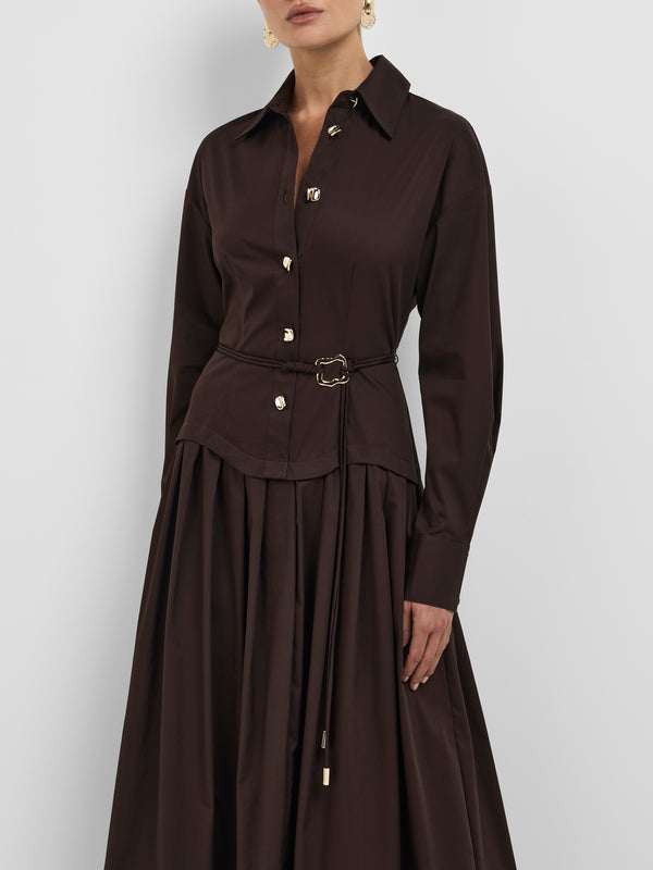 ANESKA MIDI SHIRT DRESS, close-up detail