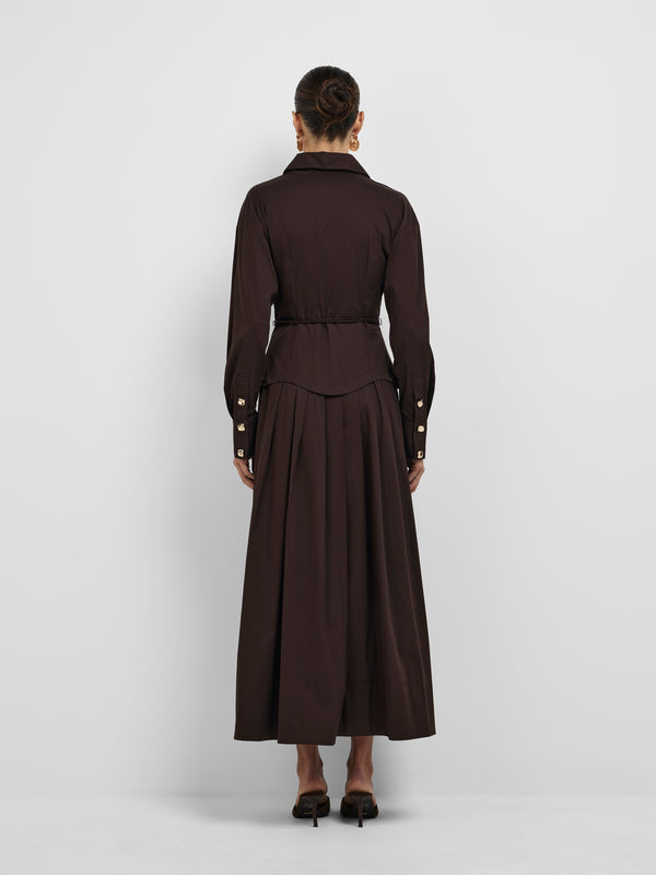 ANESKA MIDI SHIRT DRESS, back view