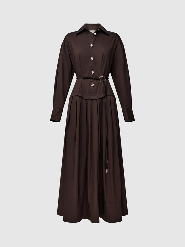 ANESKA MIDI SHIRT DRESS, flat lay