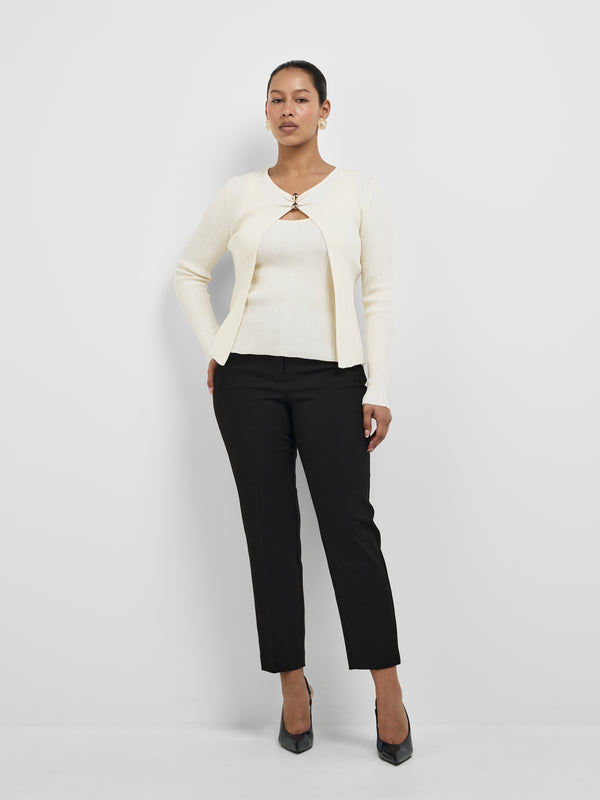 ZOLA KNIT TOP, front view on size 12 model