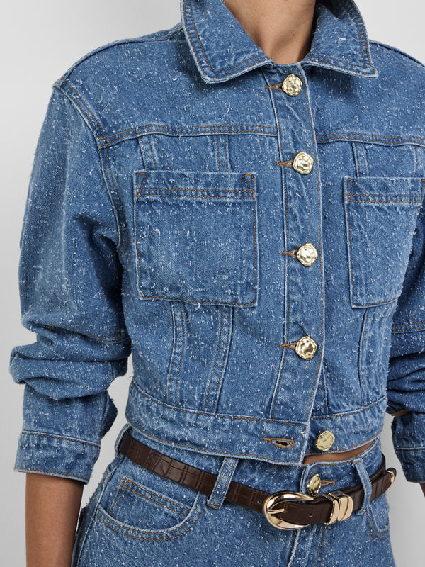 QUINN DENIM JACKET, close-up detail