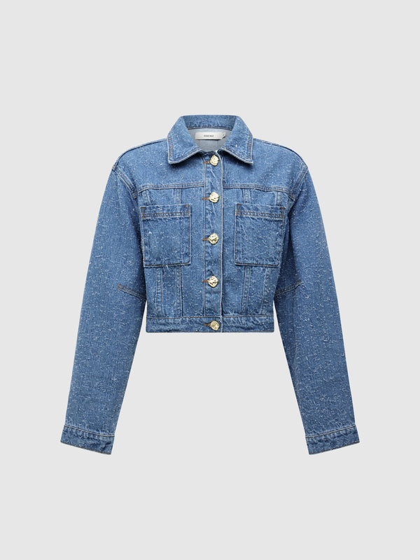 QUINN DENIM JACKET, flat lay