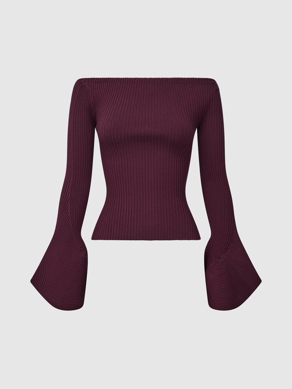 TORI KNIT TOP, flat lay