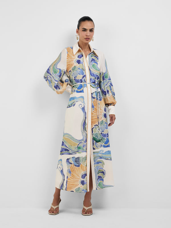 WREN SHIRT DRESS, front view on size 8 model