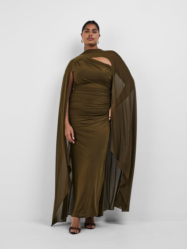 HALLIE GOWN, front view on size 16 model