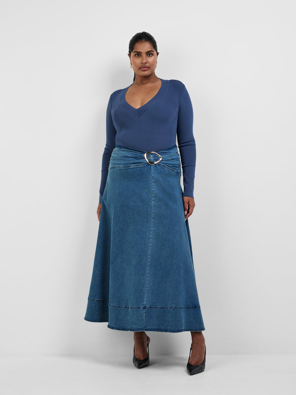 DARIA SKIRT, front view on size 16 model