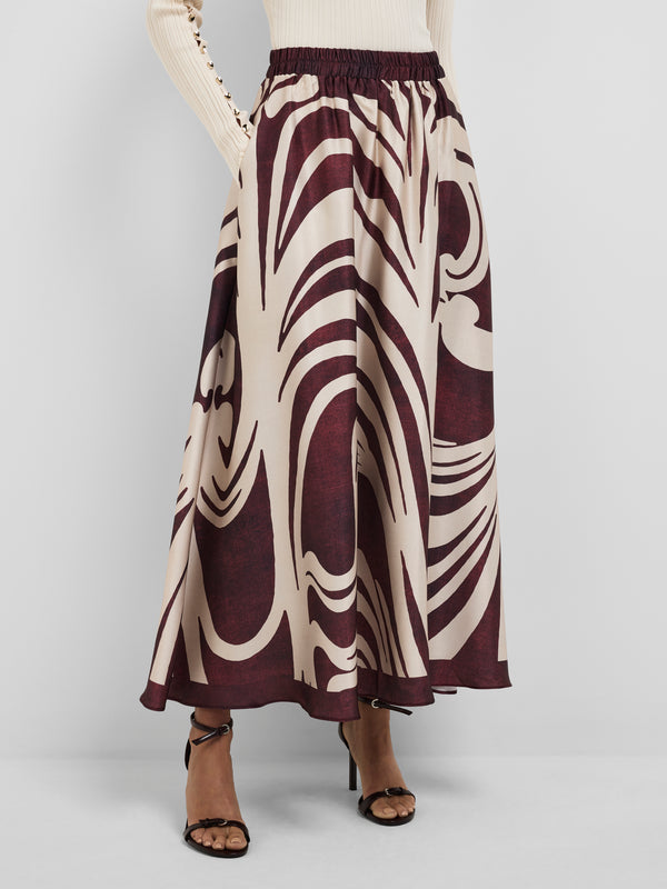 INES MAXI SKIRT, close-up detail on size 8 model