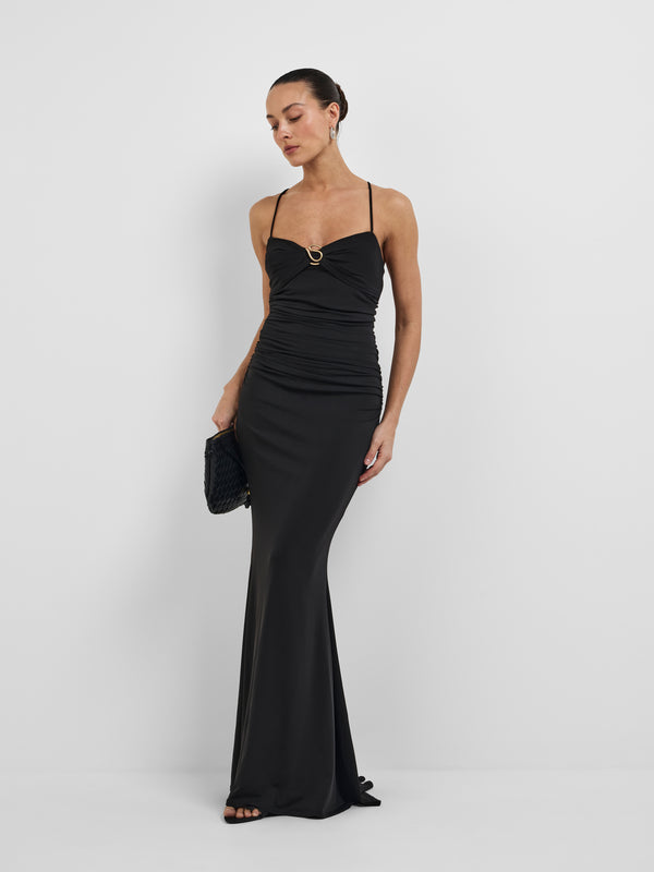 MILA GOWN, front view on size 8 model