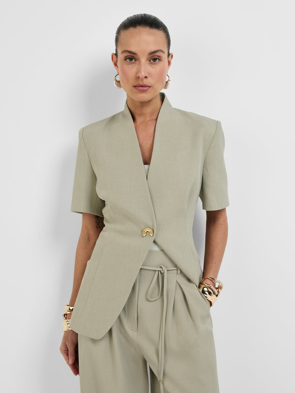 DANA JACKET, close-up detail on size 8 model