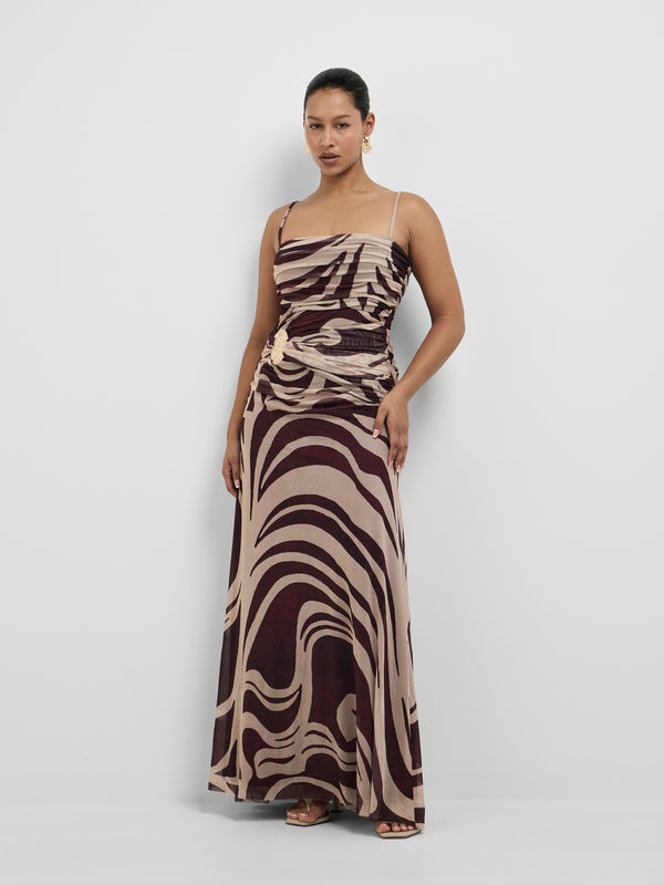 INES MAXI DRESS, front view on size 12 model