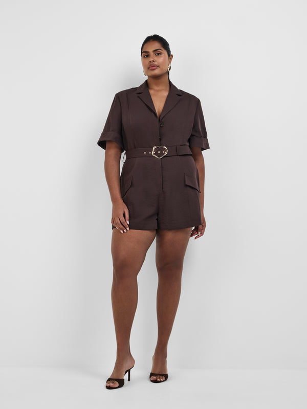 MAYA PLAYSUIT, front view on size 16 model