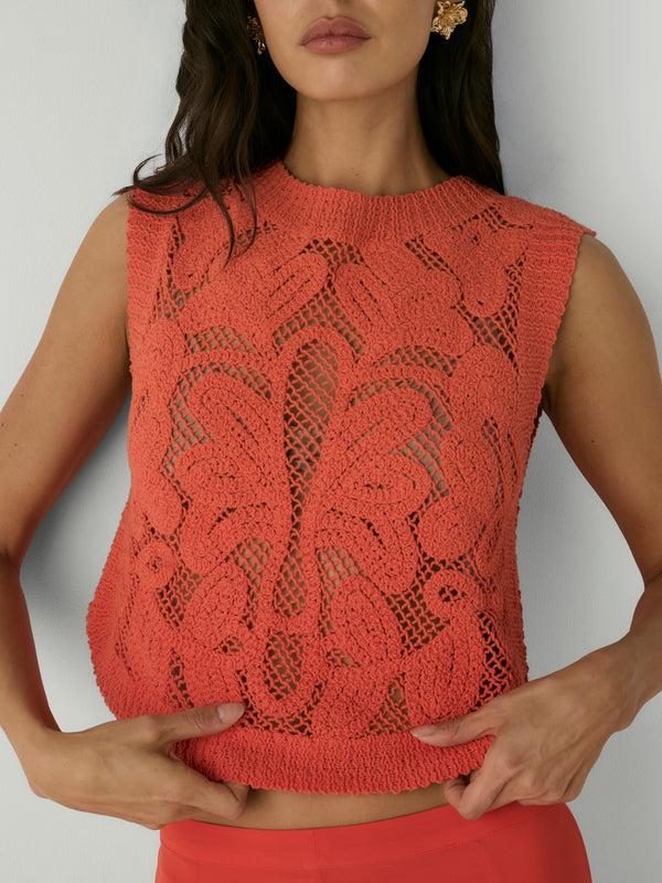 BELLA CROCHET TOP, close-up detail