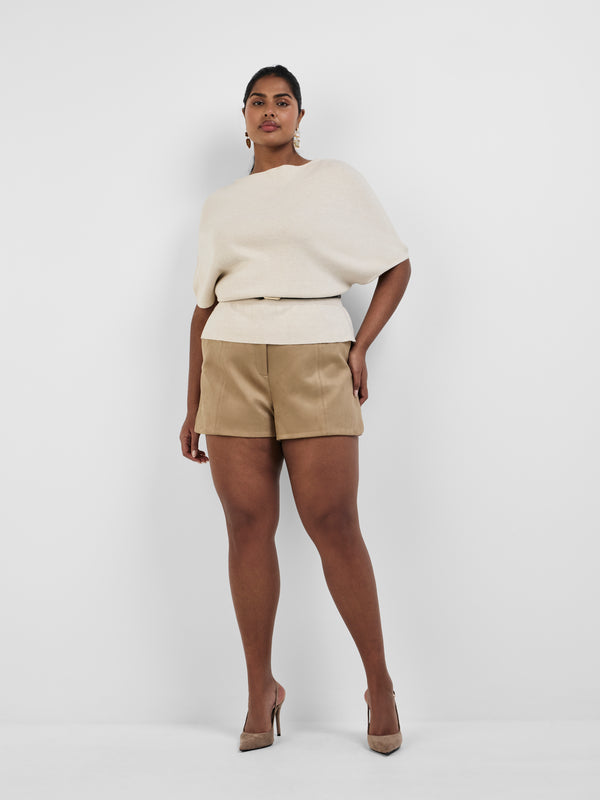 MOLLY KNIT TOP, front view on size 16 model