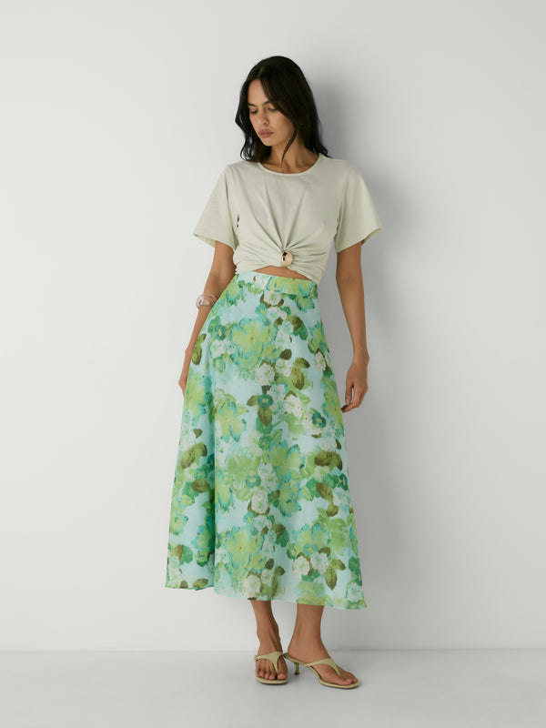 CAPRI SKIRT, front view on size 8 model