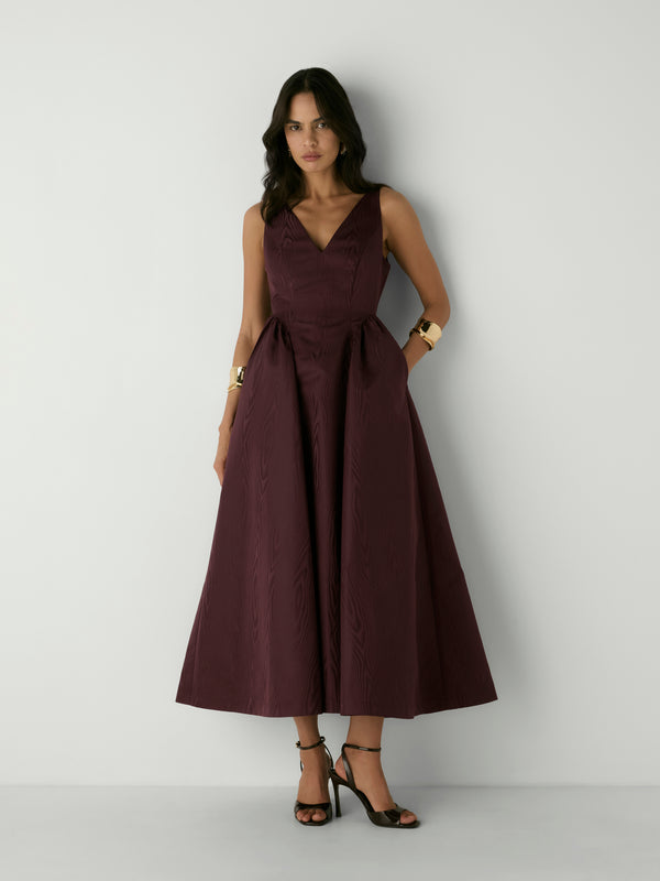 WATER WAVE MAXI DRESS, front view on size 8 model