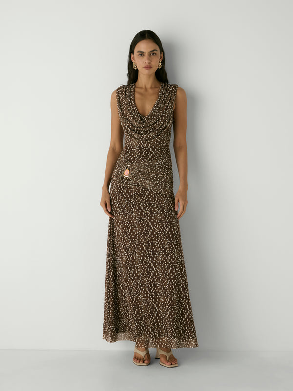 ELARA MAXI DRESS, front view on size 8 model