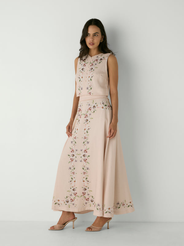 FREYA MAXI SKIRT, front view on size 8 model