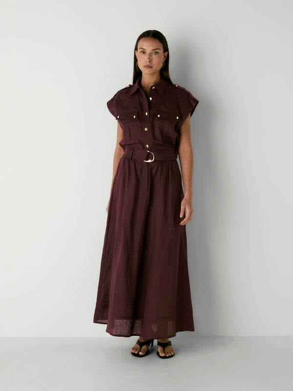 CELENE MAXI SKIRT, front view on size 8 model