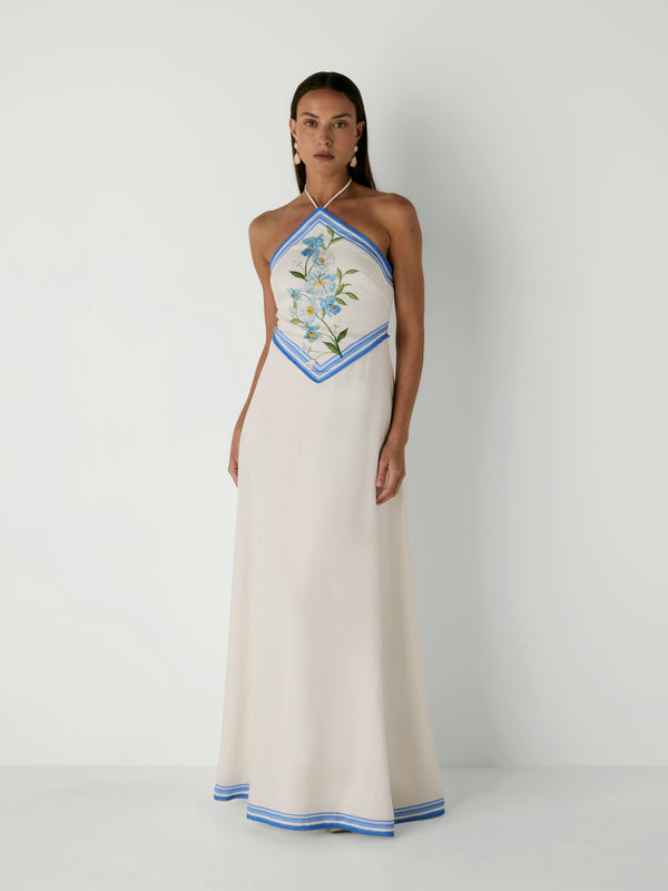 CATALINE MAXI DRESS, front view on size 8 model