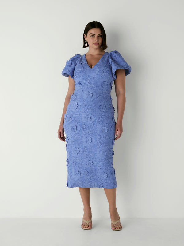 VALETTA MIDI DRESS, front view on size 16 model