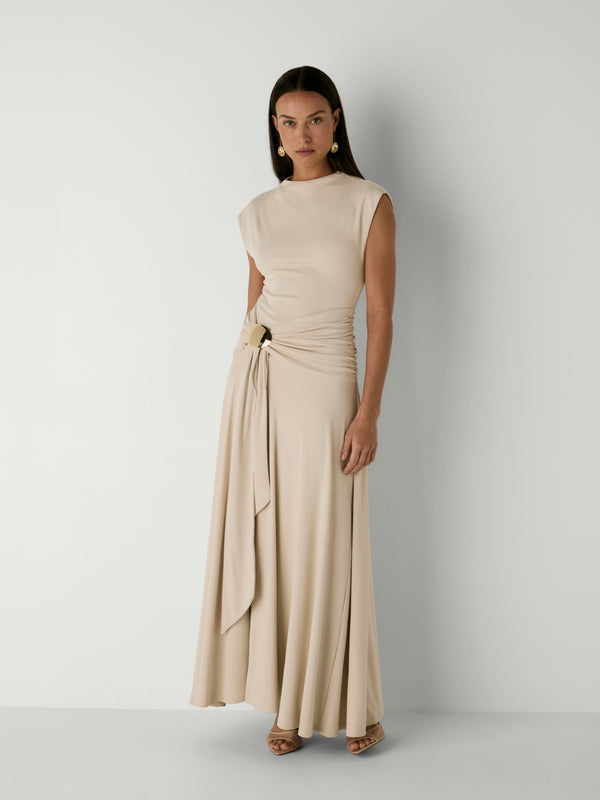 SHIMA MAXI DRESS, front view on size 8 model